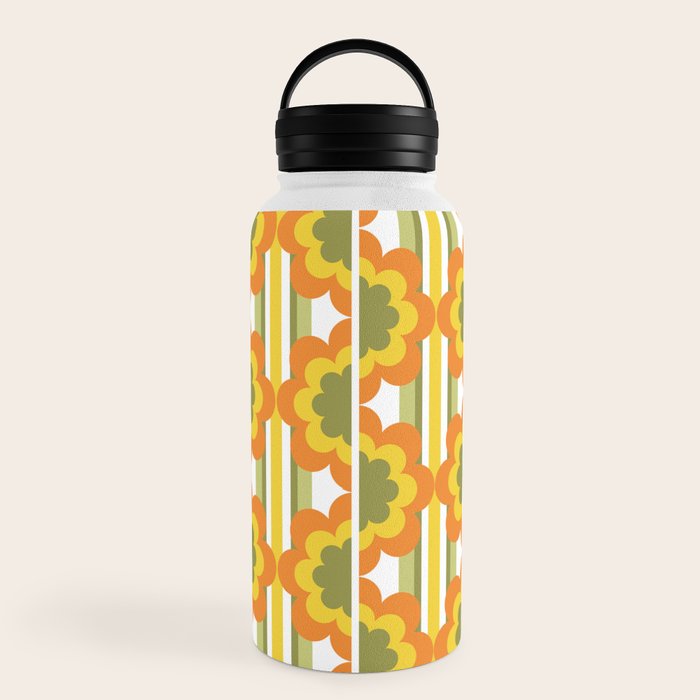 70's Summer' Orange Yellow Green Water Bottle