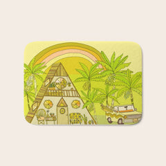 a frame simple living // banana pancakes // retro surf art by surfy birdy Bath Mat