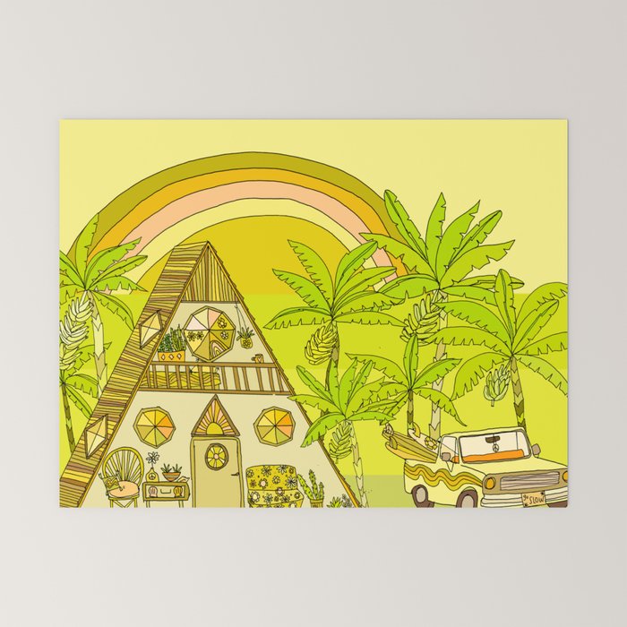 a frame simple living // banana pancakes // retro surf art by surfy birdy Mini Art Print