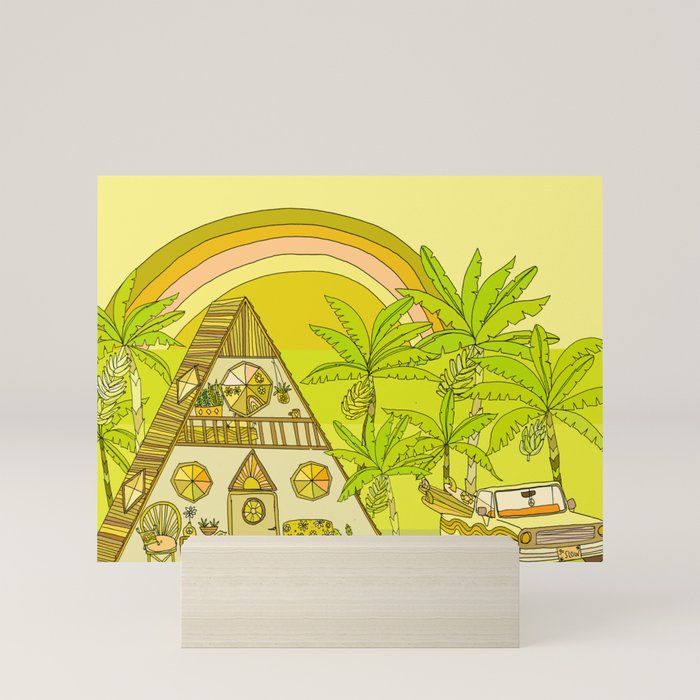 a frame simple living // banana pancakes // retro surf art by surfy birdy Mini Art Print