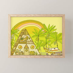 a frame simple living // banana pancakes // retro surf art by surfy birdy Mini Art Print