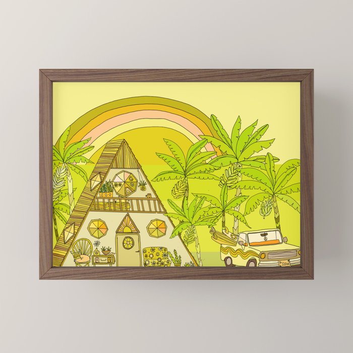 a frame simple living // banana pancakes // retro surf art by surfy birdy Mini Art Print