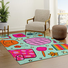 90's Things Print Rug