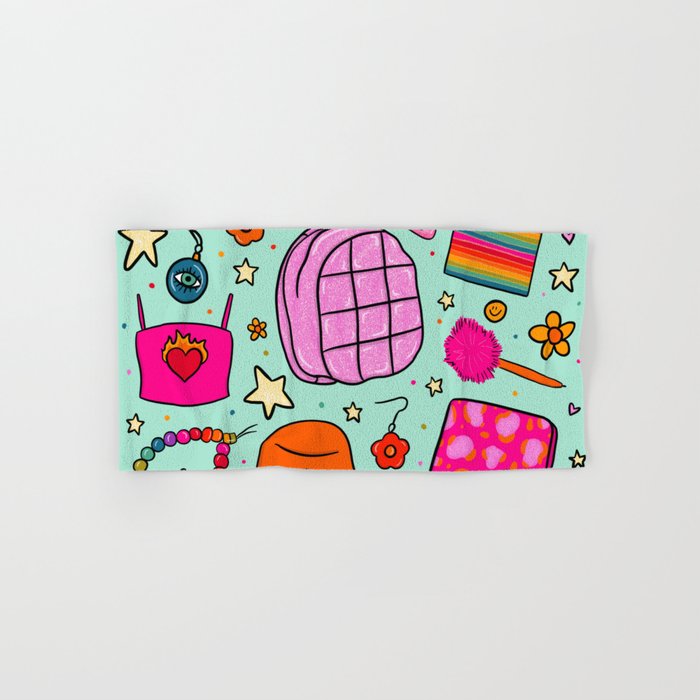 90's Things Print Bath Towel