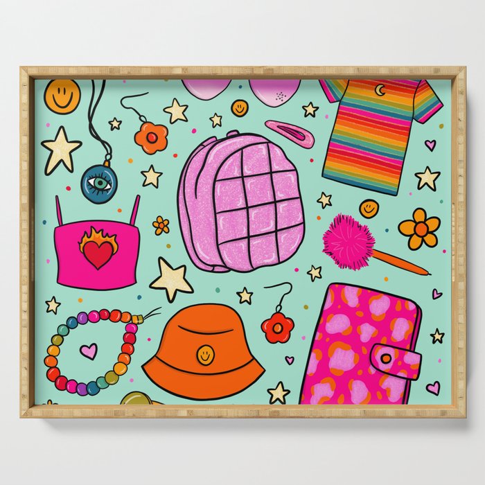 90's Things Print Serving Tray