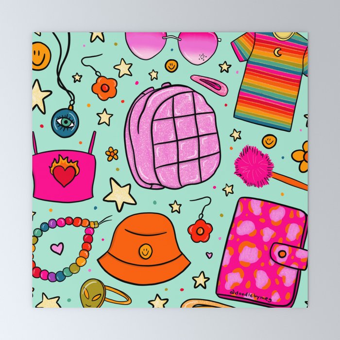 90's Things Print Mini Art Print