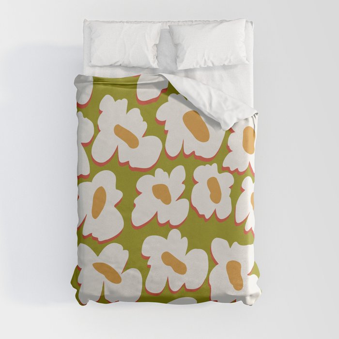 70's retro Bloom Duvet Cover