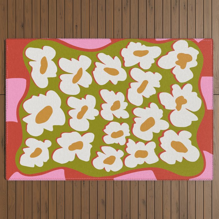 70's retro Bloom Outdoor Rug