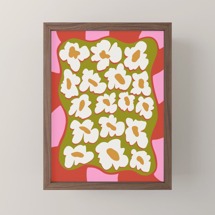 70's retro Bloom Mini Art Print