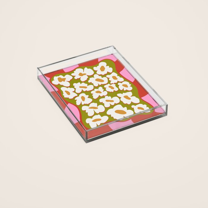 70's retro Bloom Acrylic Tray