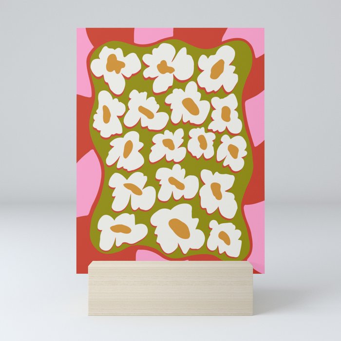 70's retro Bloom Mini Art Print
