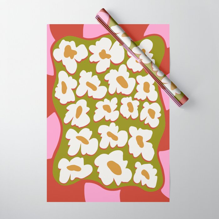 70's retro Bloom Wrapping Paper