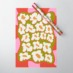 70's retro Bloom Wrapping Paper