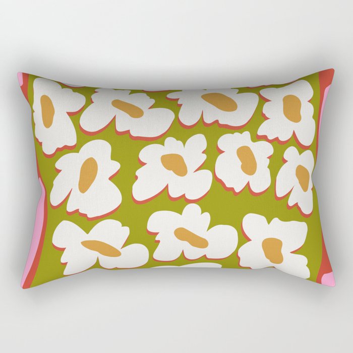 70's retro Bloom Rectangular Pillow