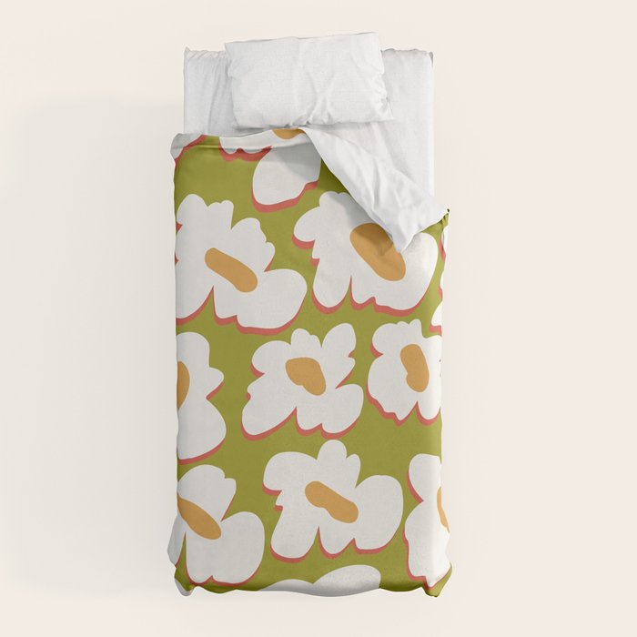 70's retro Bloom Duvet Cover