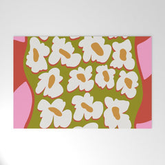 70's retro Bloom Welcome Mat