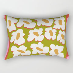 70's retro Bloom Rectangular Pillow