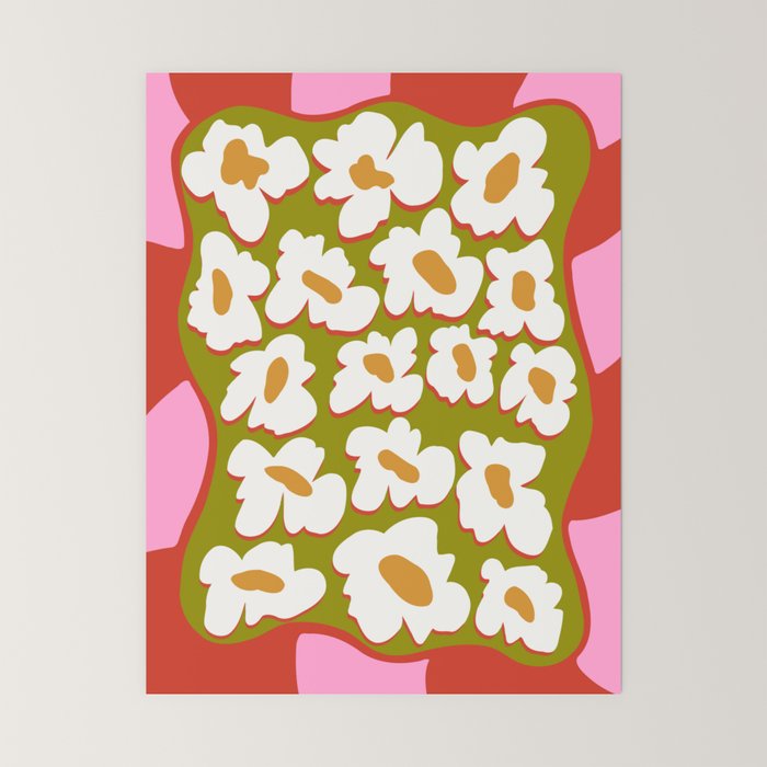 70's retro Bloom Mini Art Print