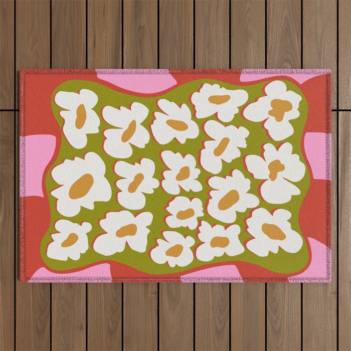 70's retro Bloom Outdoor Rug