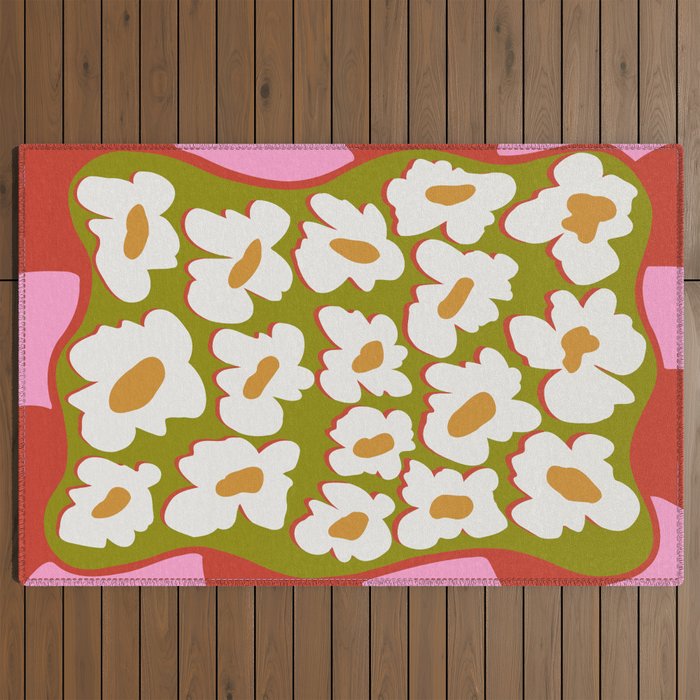 70's retro Bloom Outdoor Rug