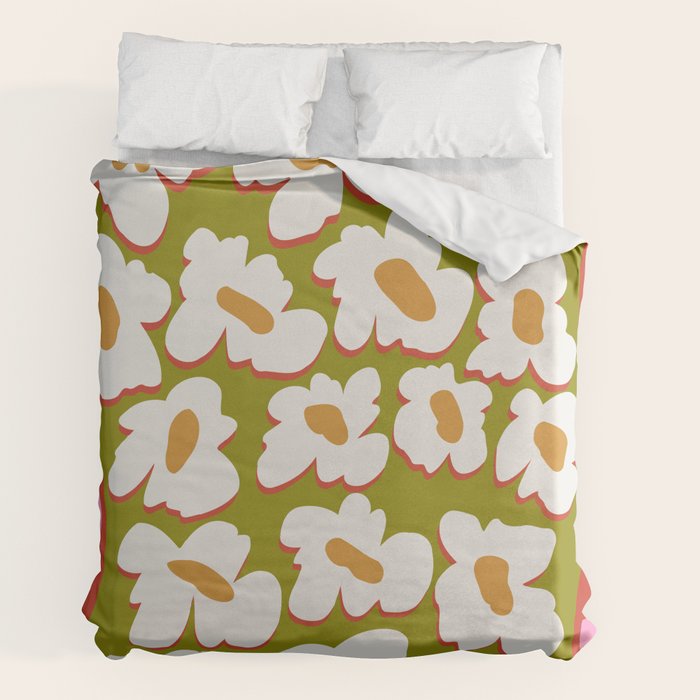 70's retro Bloom Duvet Cover
