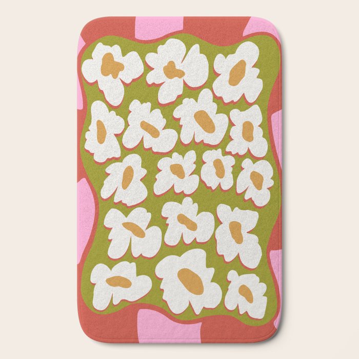 70's retro Bloom Bath Mat
