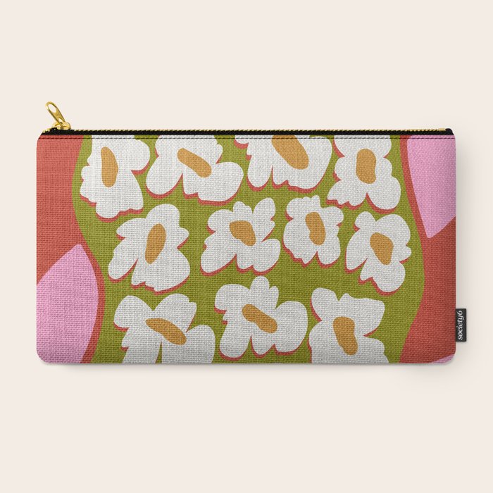 70's retro Bloom Carry All Pouch