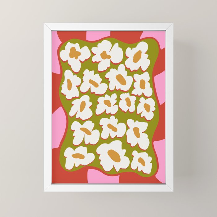 70's retro Bloom Mini Art Print