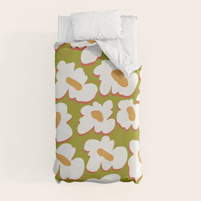 70's retro Bloom Duvet Cover