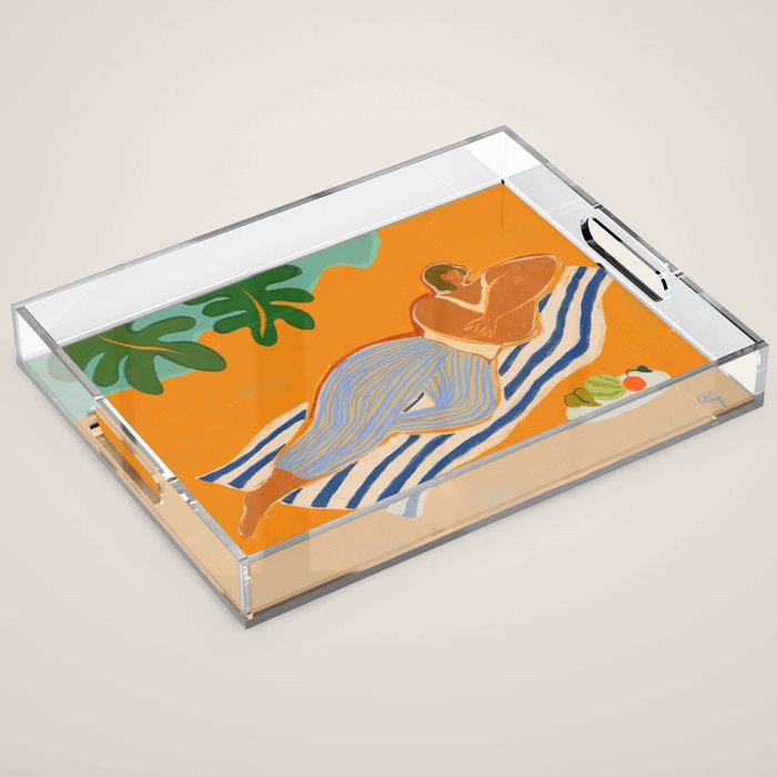 A Day At The Beach Acrylic Tray