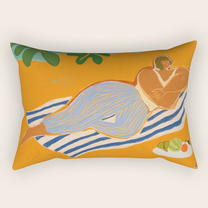 A Day At The Beach Rectangular Pillow
