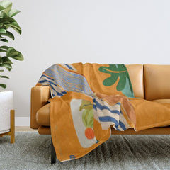 A Day At The Beach Throw Blanket