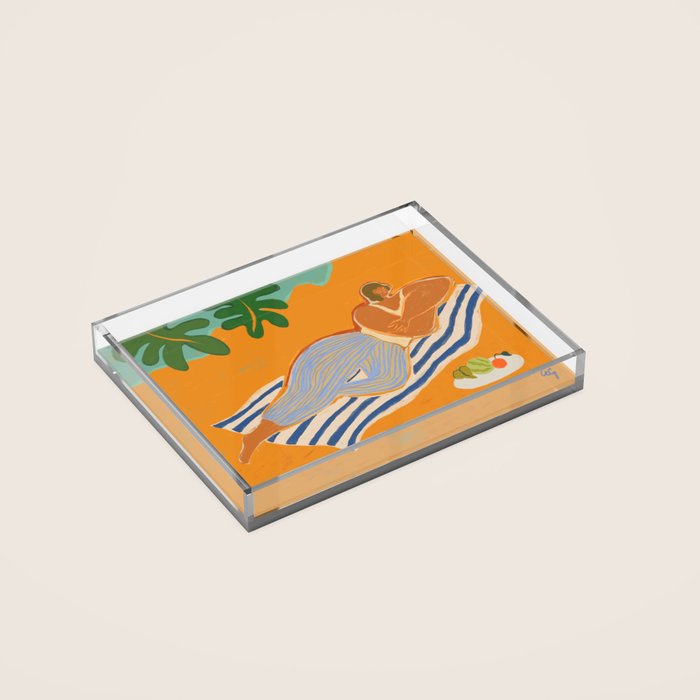 A Day At The Beach Acrylic Tray