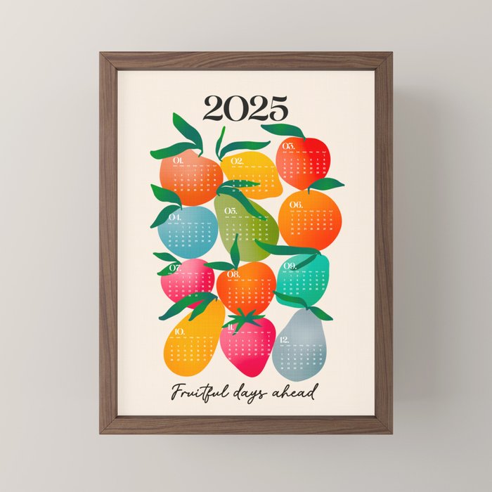 2025 BRIGHT FRUIT MARKET CALENDAR Mini Art Print