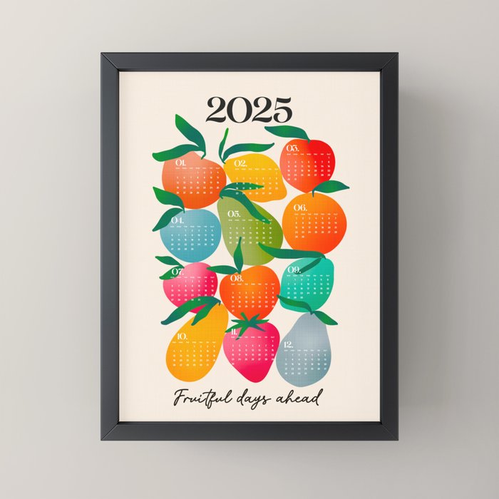 2025 BRIGHT FRUIT MARKET CALENDAR Mini Art Print