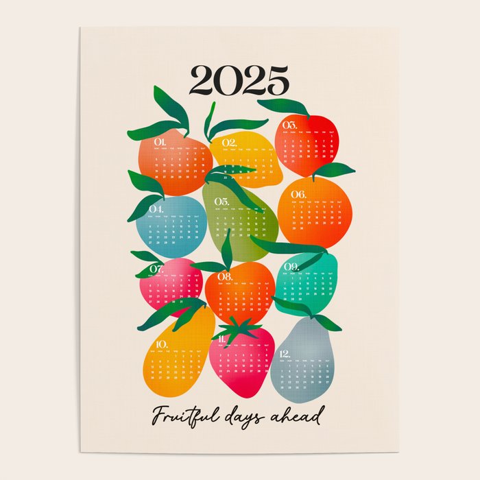 2025 BRIGHT FRUIT MARKET CALENDAR Poster