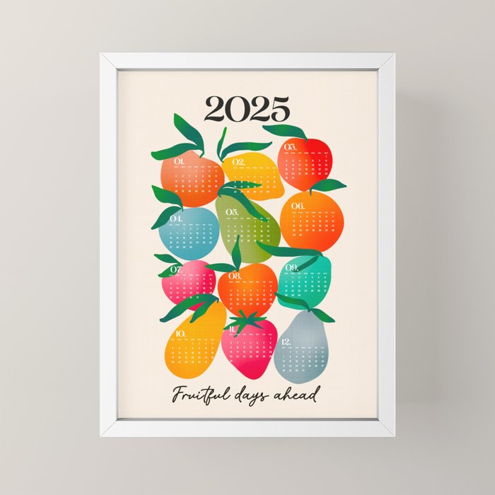 2025 BRIGHT FRUIT MARKET CALENDAR Mini Art Print