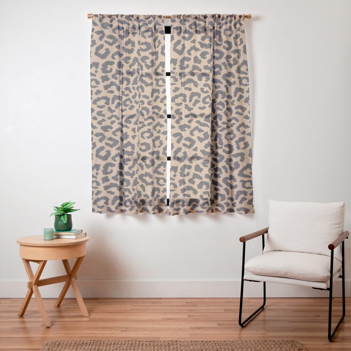 2000s leopard-black on tan Window Curtain