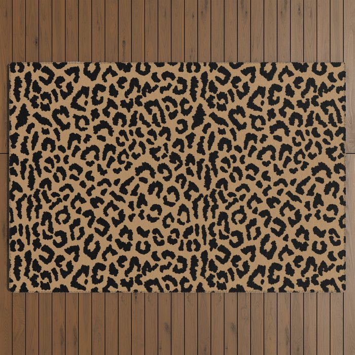 2000s leopard-black on tan Outdoor Rug