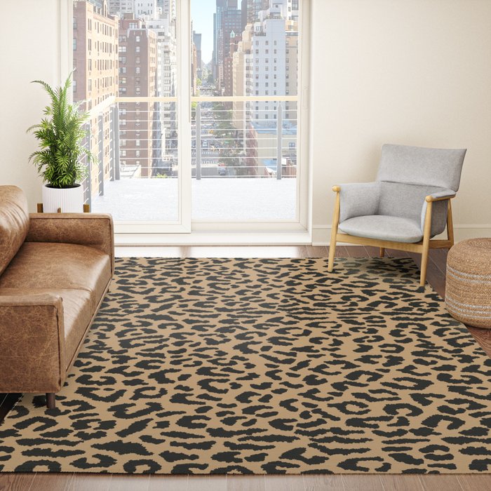 2000s leopard-black on tan Rug