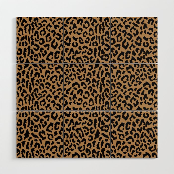 2000s leopard-black on tan Wood Wall Art