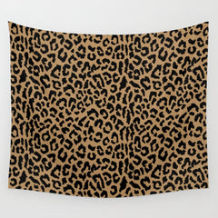 2000s leopard-black on tan Wall Tapestry