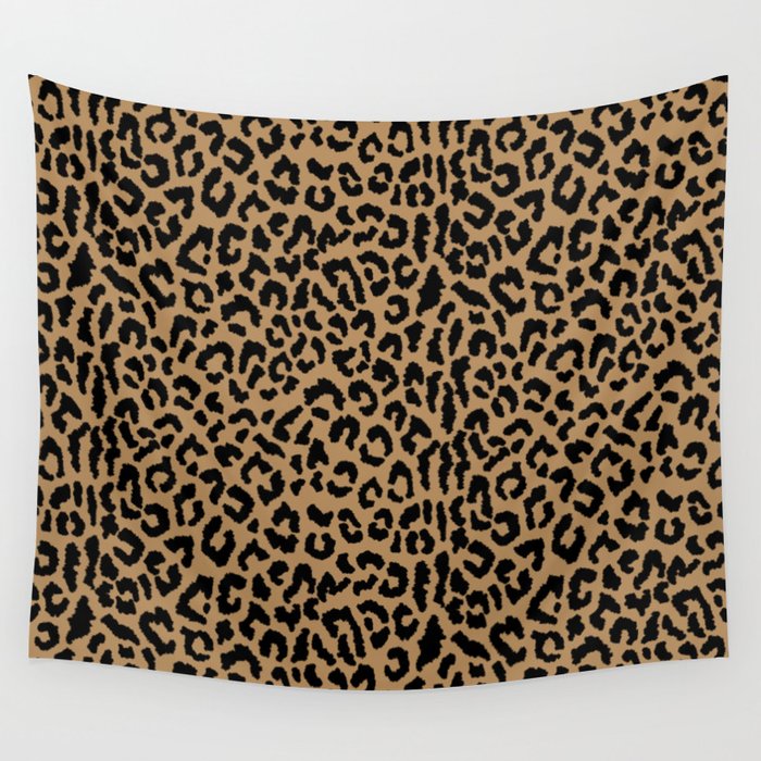 2000s leopard-black on tan Wall Tapestry