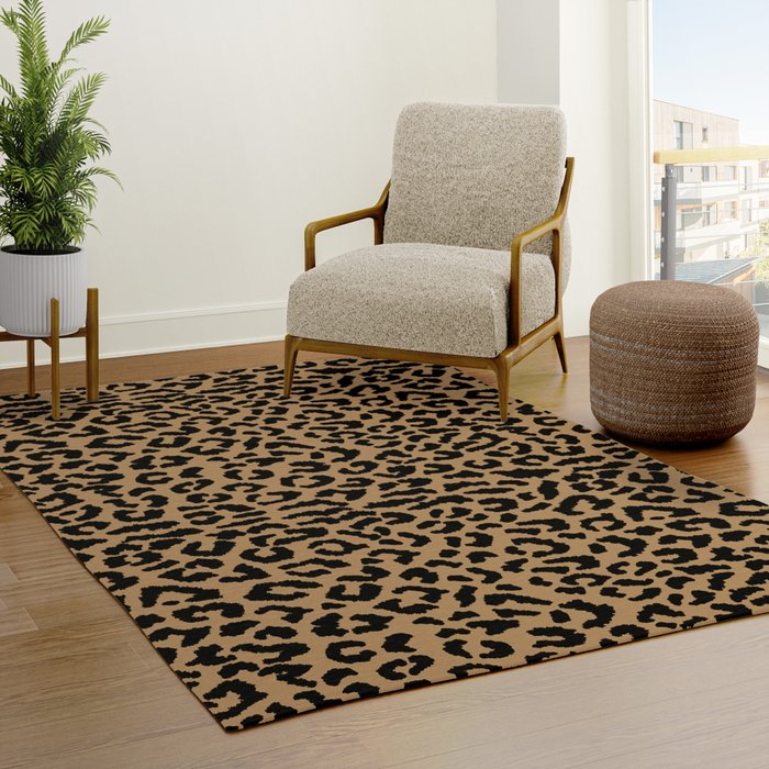 2000s leopard-black on tan Rug