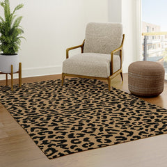 2000s leopard-black on tan Rug