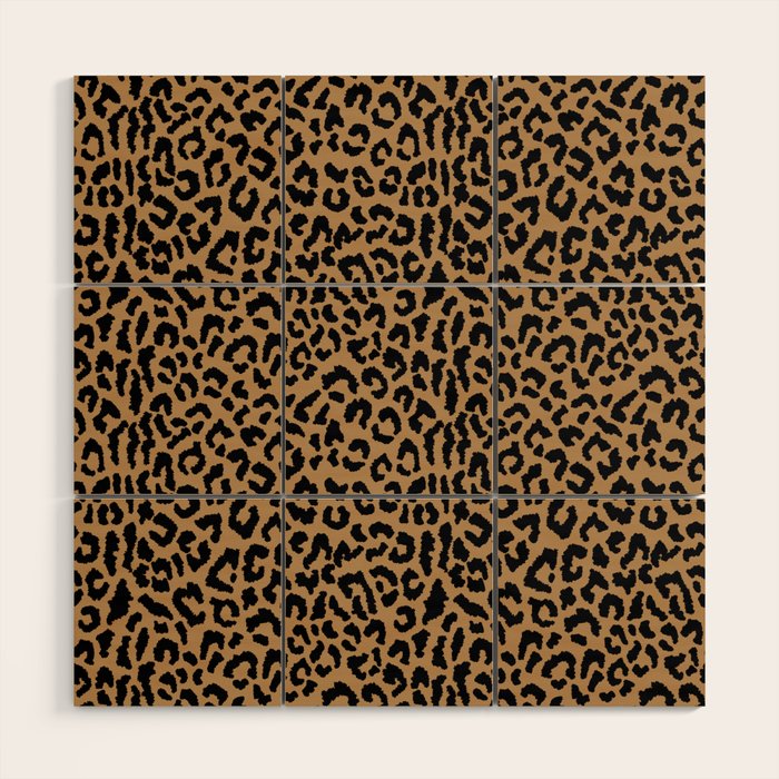 2000s leopard-black on tan Wood Wall Art