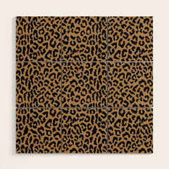 2000s leopard-black on tan Wood Wall Art