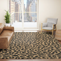 2000s leopard-black on tan Rug
