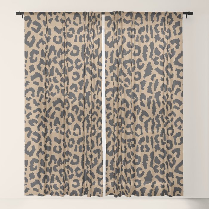 2000s leopard-black on tan Window Curtain