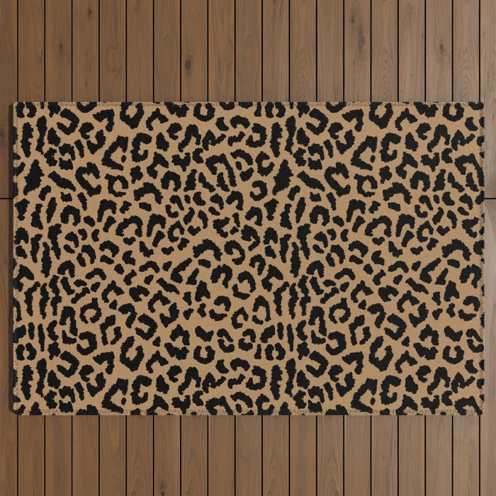 2000s leopard-black on tan Outdoor Rug